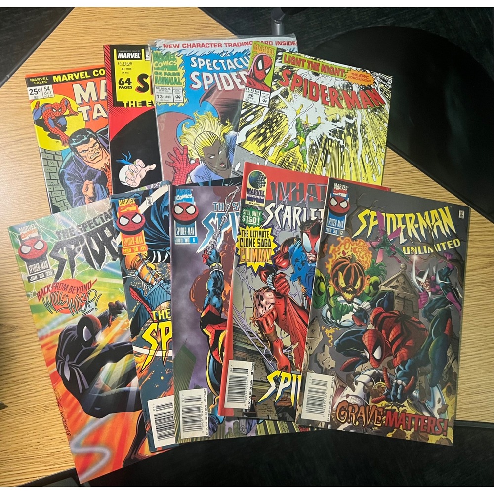 Marvel Spider-Man Comic Book Lot 9 Issues Marvel Tales Spectacular Web Unlimited